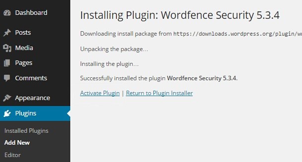 Identifying malicious content using Wordfence plugin