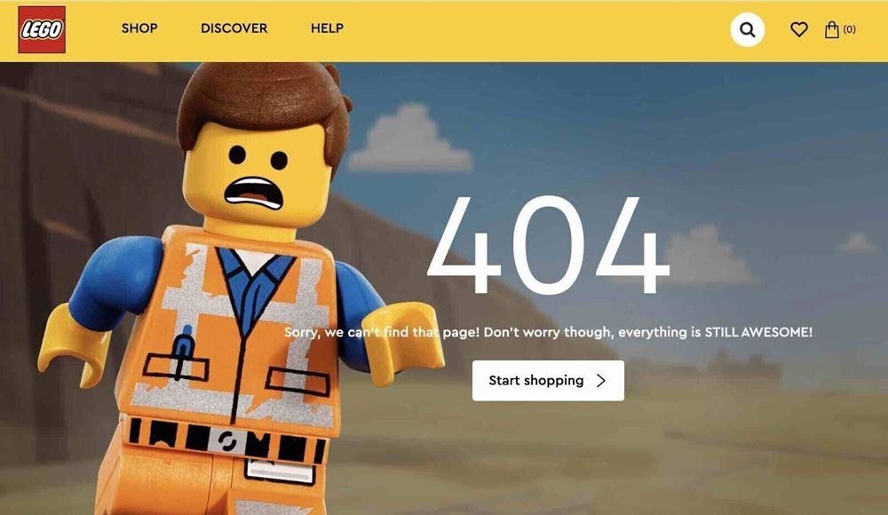 Example of a 404 page not found issue