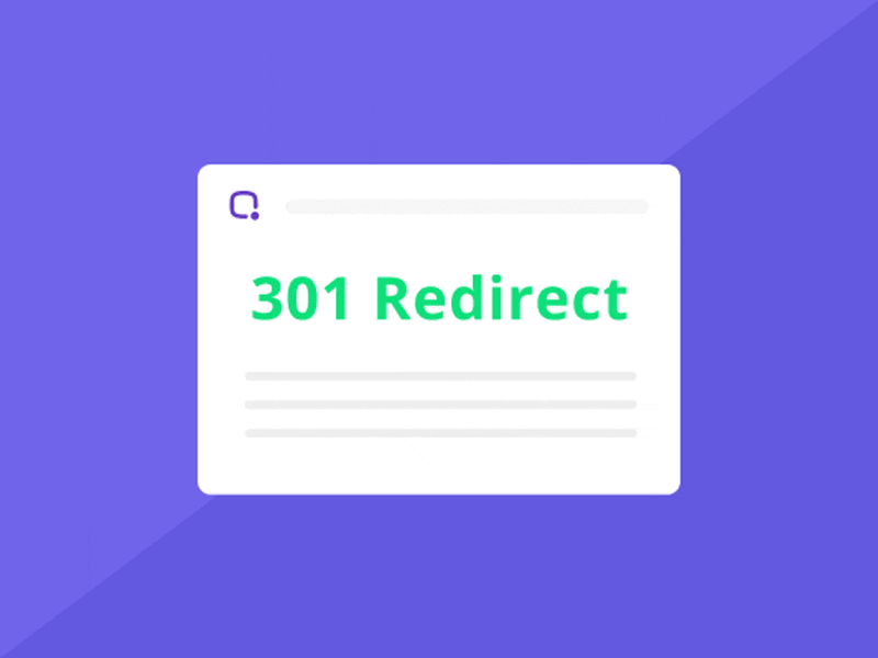 Illustration of an animated 301 redirect