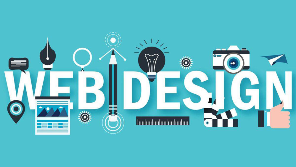 Banner showing web design with graphics, how much does website design cost in ireland