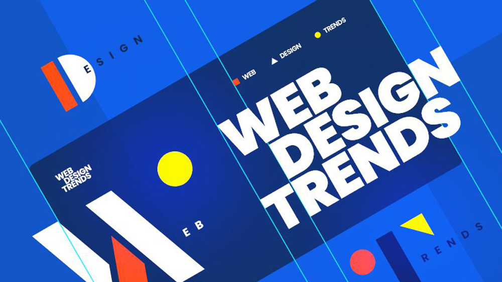 Banner displaying the words web design trends